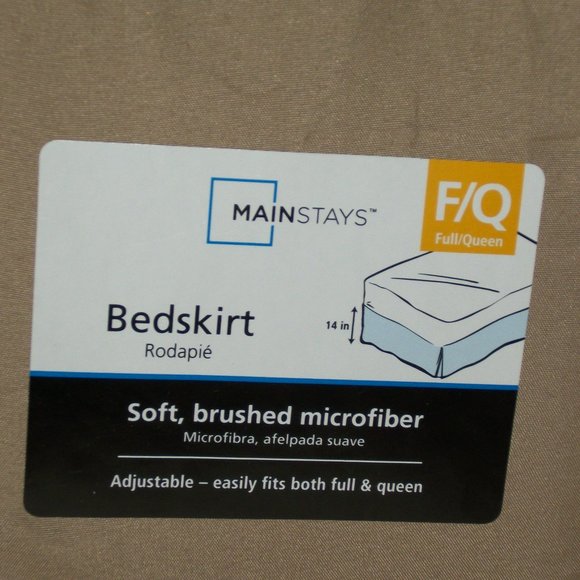 SOLD!MAINSTAYS Full/Queen Bed Skirt "Brownstone" 14" Drop NIP Brushed Microfiber - Picture 2 of 7